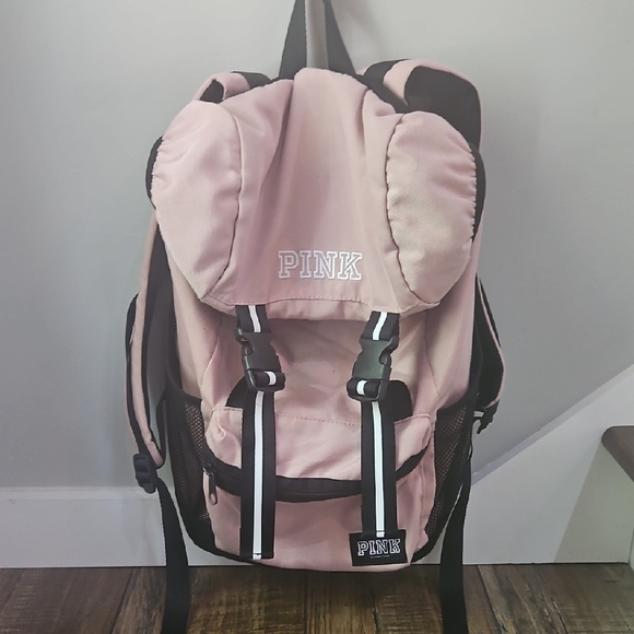 PINK Victoria's Secret Light Pink & Black Backpack.... - Picture 1 of 6